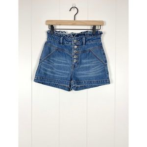wild fable | Button-Front Paperbag Waist Denim Shorts